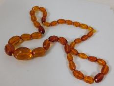 A set of faceted Victorian amber beads