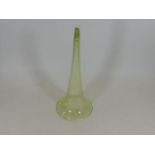 A Victorian epergne vaseline glass flute