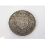 A Victorian 1893 silver half crown