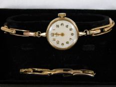 A ladies 9ct gold Tudor Royal Rolex wrist watch