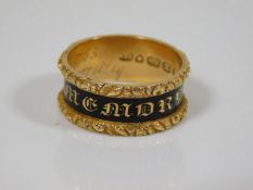 A Georgian 18ct gold memory ring to mourn the loss