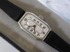 A Swiss ladies silver wristwatch with George Stock