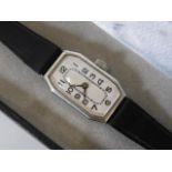 A Swiss ladies silver wristwatch with George Stock