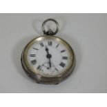 A Victorian silver English key lever pocket watch