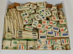 A boxed quantity of Mahjong pieces