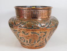 A large 19thC. Islamic style copper vase