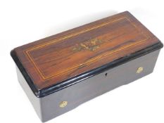 A 19thC. inlaid rosewood music box