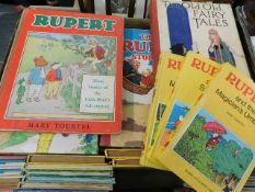 A boxed quantity of mostly vintage Rupert the Bear