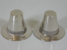 A pair of Charles Horner Chester silver welsh hats