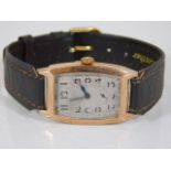 A George Stockwell 9ct gold tank watch