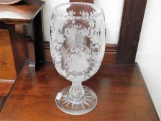 An early 19thC. acid etched glass vase