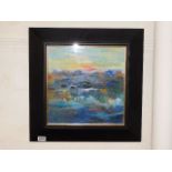 A framed impressionist oil on panel by Ms. Malaity