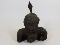 A Polynesian antiquated figurative lava rock relic