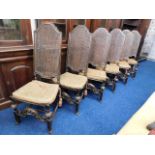 A set of six Bergere style chairs