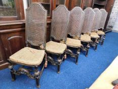 A set of six Bergere style chairs