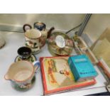 Four pieces of Devon ware, a small quantity of Wad