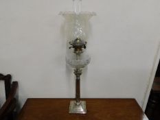 A Victorian silver plated Corinthian column oil la