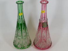 Two c.1890 Bohemian overlay glass decanters