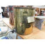 A 19thC. brass hot water urn