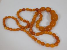 A set of Victorian amber beads approx. 53g