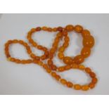 A set of Victorian amber beads approx. 53g