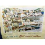 A vintage GPO poster featuring Polruan near Fowey,