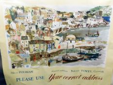 A vintage GPO poster featuring Polruan near Fowey,