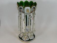 A 19thC. Bohemian glass lustre with stapled restor