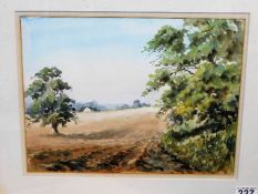 A framed landscape watercolour signed Paul Staffor