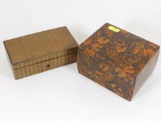 A 19thC. decorative Tunbridge Ware style box twinn