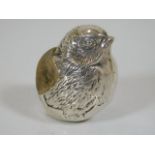 A Sampson Mordan silver robin pin cushion