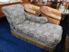 A retro style upholstered daybed