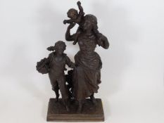 A 19thC. French spelter figure group after Rancoul