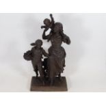 A 19thC. French spelter figure group after Rancoul