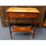 An Edwardian inlaid mahogany side table with drawe