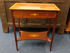 An Edwardian inlaid mahogany side table with drawe