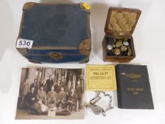 A boxed quantity of GWR & other railway buttons wi