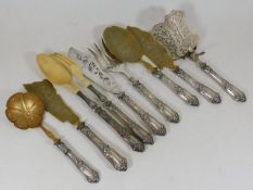 A quantity of matched French silver kitchenwares