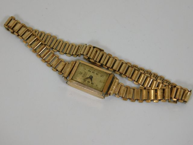 A Rone rolled gold case & strap