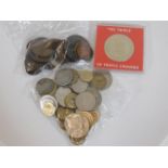 A quantity of 19thC. copper coinage & other coins