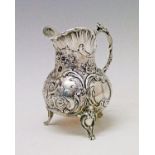 Late 19th Century Hanau cast silver cream jug, probably by George Roth, decorated with a classical