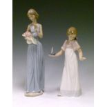 Two Nao figures - Lady With Flowers and Girl In Nightdress Condition: