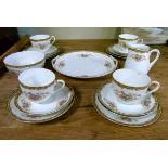 Noritake part tea set having transfer printed decoration of flowers Condition: