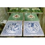 Two late 19th Century Minton blue and white transfer printed tiles designed by John Moyr Smith and