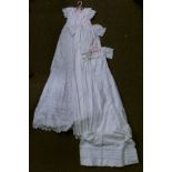 Four vintage linen christening gowns Condition: