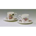 Set of six Aynsley Howard Sprays pattern coffee cans and saucers Condition: