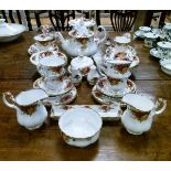 Quantity of Royal Albert 'Old Country Roses' pattern tea ware (part shelf) Condition: