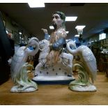 Rye pottery figure Chaucer's Canterbury Tale figure of a gentleman on horseback and a pair of