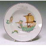 Shelley Mabel Lucie Attwell nursery bowl having typical decoration and verse 'A fairy boat to take