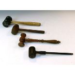 Collection of four auctioneers gavels Condition: